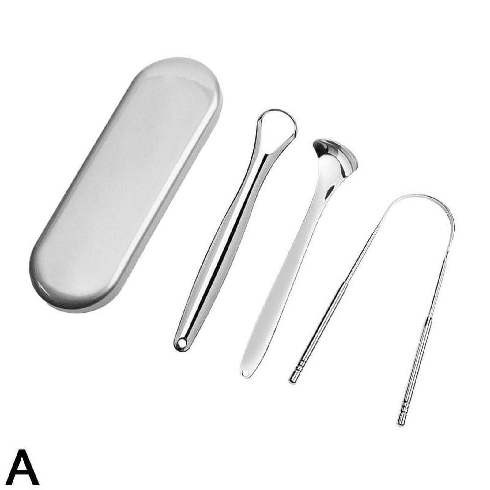 Steel Tongue Cleaner Scraper Set Dental Care Hygiene Mouth Tounge