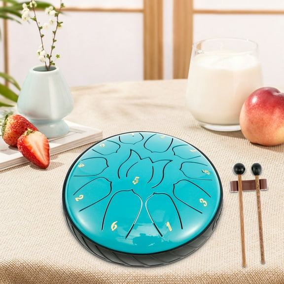 Steel Tongue Drum 11 Notes Tongue Drum 6 inch Small Hand Pan Drum Rustproof Percussion Instrument Sound Healing Tank Drum for Meditation Yoga Musical Education