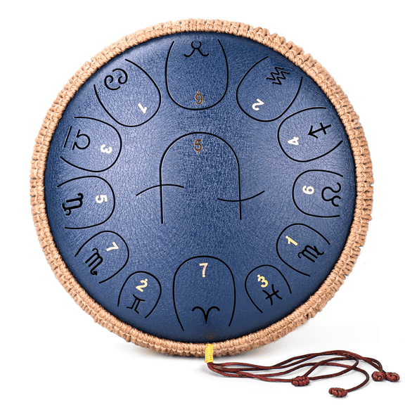 Steel Tongue Drum,12 Inches 13 Notes Handpan Drum, C Major Tongue Drum for Adults and Children 432hz with Hand Pan Drum Music Book, Mallets and Carry Bag(Navyblue)
