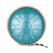 Steel Tongue Drum, 13 Inch 15 Notes Tongue Drums, C Key Handpan Drum for Kids Adults, Steel Drum with MusicBook, Drum Mallets and Carry Bag Malachite Green