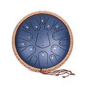 Steel Tongue Drum,13 Inches 15 Notes Handpan Drum in C Major,432 Hz for Adults and Children,with Hand Pan Music Book, Mallets and Carry BagNavyblue