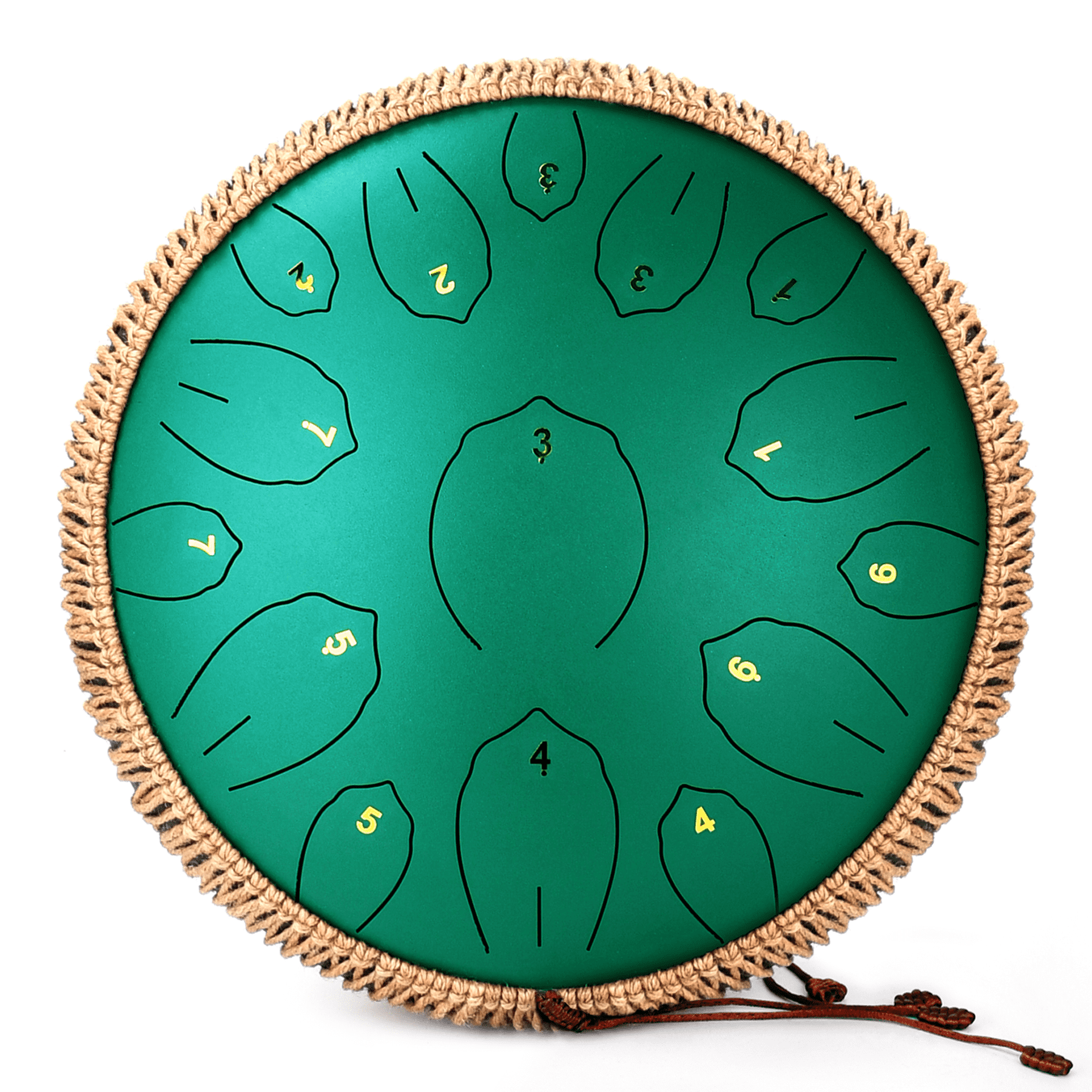 Steel Tongue Drum, 14 Inch 15 Note Tongue Drums, Handpan Drums for Adultes, Steel Drum Instrument with Music Book, Steel Handpan Drum Mallets and Carry Bag, C Major,Green