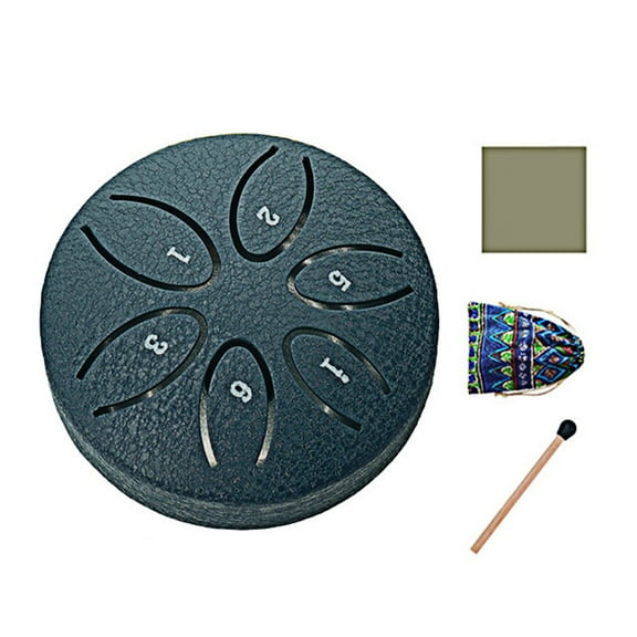 Steel Tongue Drum 3 Inches 6 Notes Mini Rain Drums Outside Rain Music Maker with Mallets And Music Book for Garden Camping Meditation Yoga
