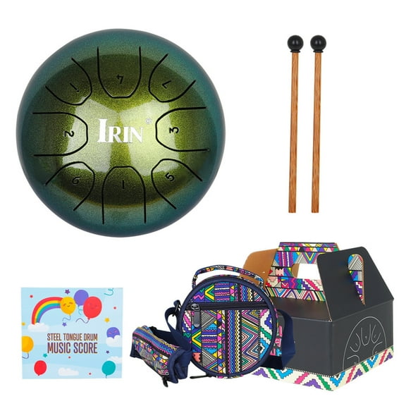 Steel Tongue Drum 5.5Inch, 8 Notes Hand Pan Drum Percussion Instrument with Mallets, Drumsticks, Carrying Bag, for Adult