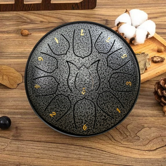 Steel Tongue Drum, 6.5 Inch 11 Note Steel Hand Drum, Raindrop Drum,Rain Drum for Outside Garden