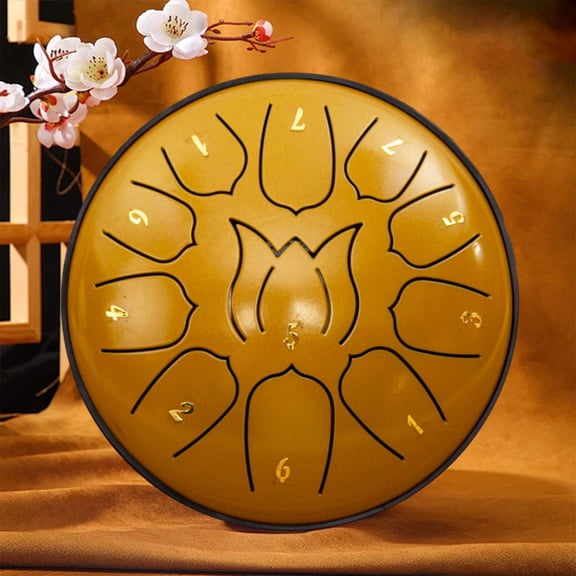 Steel Tongue Drum, 6.5 Inch 11 Note Steel Hand Drum, Raindrop Drum,Rain Drum for Outside Garden