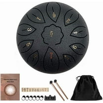 Steel Tongue Drum 6 Inch 11 Notes, G tone Hand Pan Drum with Carry Bag, Music Book, Mallets, Finger Picks, Stickers for Kids Adults Beginner Gift for Families/Friends