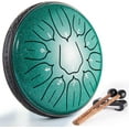 thumbnail image 1 of Steel Tongue Drum 6 Inch 11 Notes Hand Drums with Bag Sticks Music Book, Sound Healing Instruments for Musical Education Entertainment Meditation Yoga Chakra (Malachite), 1 of 7
