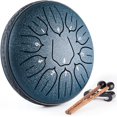 thumbnail image 1 of Steel Tongue Drum 6 Inch 11 Notes Hand Drums with Bag Sticks Music Book, Sound Healing Instruments for Musical Education Entertainment Meditation Yoga Chakra (Navy), 1 of 13