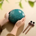 thumbnail image 1 of Steel Tongue Drum, 6 Inch 8 Note Steel Hand Drum with Bag, Music Book, Drumsticks, Mallet Holder and Finger Paddles, for Camping, Meditation or Yoga .(Malachite), 1 of 11