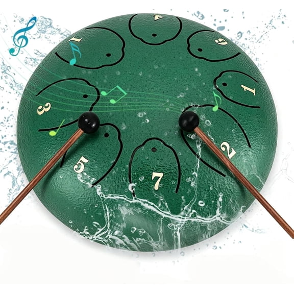 Steel Tongue Drum: 6 Inch 8 Notes Rain Drum for Outdoor Use, Hang Drum Instrument, Handpan Drums, Sound Meditation ()