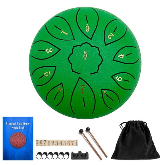 Steel Tongue Drum, 6-inch 11-note C-key Hand Pan Drum With Music Book, Handpan Carry Bag Mallets For Musical Drums Educa And