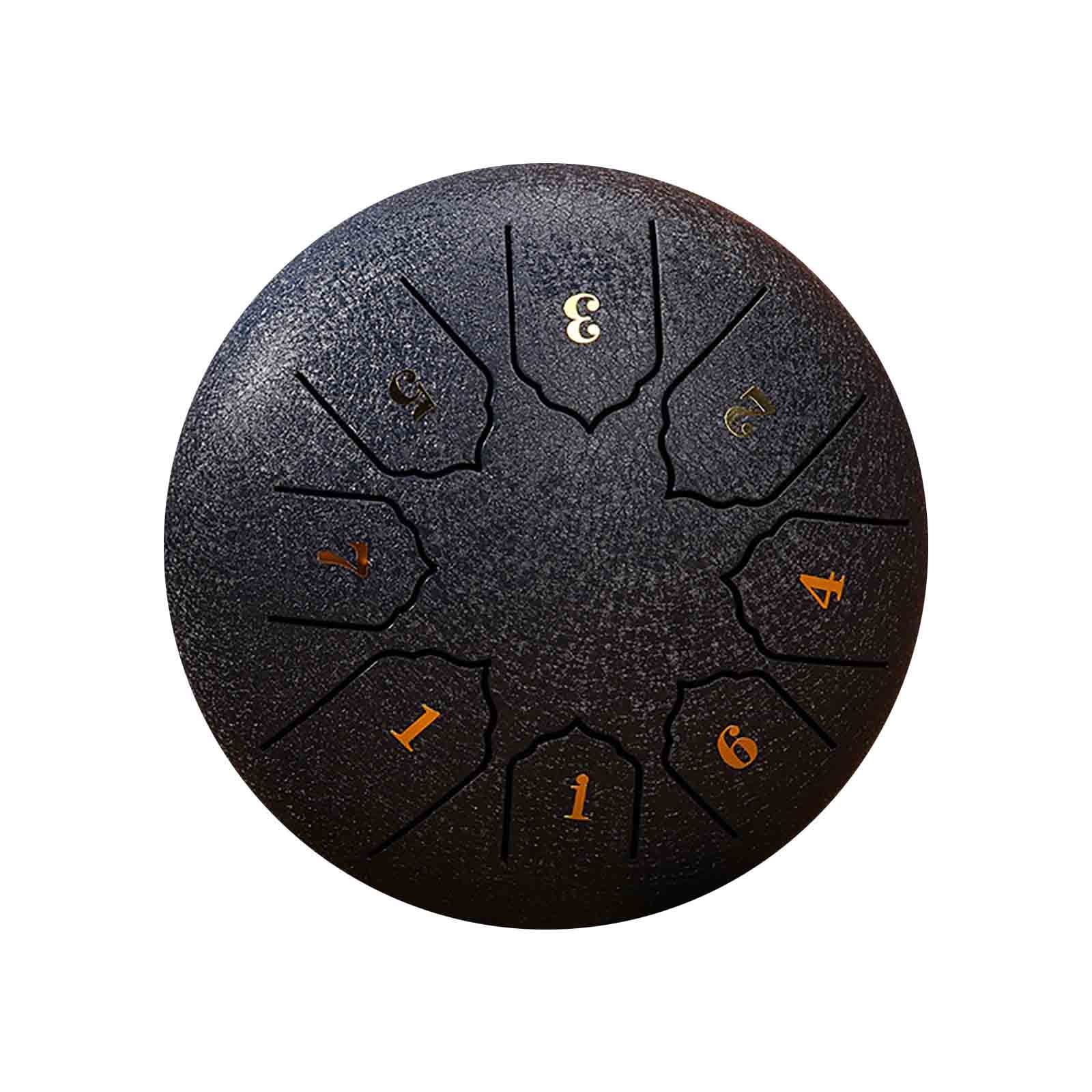 Steel Tongue Drum Instrument For Kid,Beginner,8 Inch 11 Notes Percussion Steel Drum W/Mallets Stickers Finger Picks Mallet Bracket Bag,Handpan Drum For Meditation Musical Education Mind Healing Yoga