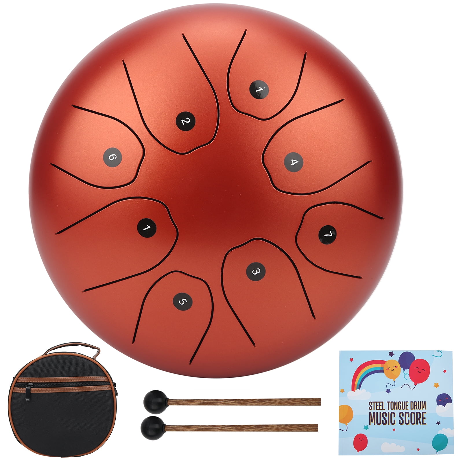 Simple Percussion Instruments Handheld Steel Tongue Drum C key Sanskrit Hand Pan Percussion Instrument 8in ...