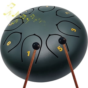 Steel Tongue Rain Drum - 6 Inch 8 Notes Metal Hand Drums for Outside Garden - Chime Bells Music Maker Sound Meditation Outdoor Percussion Instrument - Musical Gift for Family Friends Kids Adults