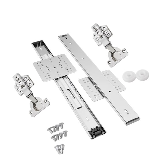 Steel Top Mount Folding Door Sliders Innovative Flipping Up Folding Door Tracks Simple Installation for Tidy Cabinet De