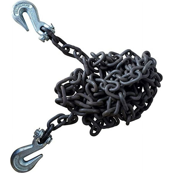 Steel Tow Chain with Clevis Hooks (Grade# 43) (1/4" x 12')
