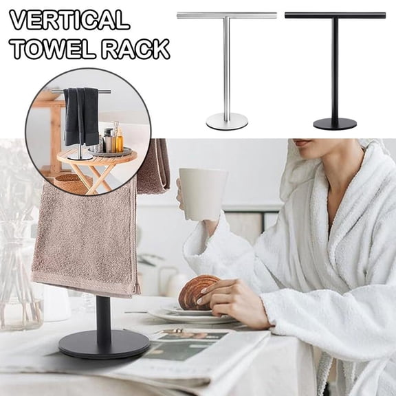 Steel Towel Rack Standing T-Shape Towel Bar Rack Bath Towel Vanity For Bathroom Bar Countertop Stand stand towel countertop bathroom hand towel freestanding black Vertical freestanding black