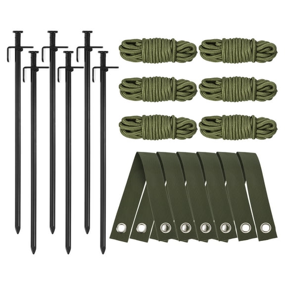 Steel Tree Stakes & Supports Kit Learning Tree Straightening Kit Against Bad Weather, Black, Army Green 2 Set
