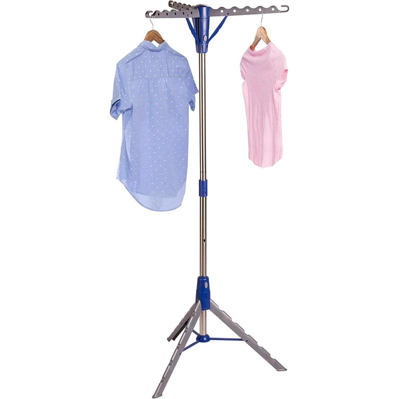 Collapsable Cloth Rack Steel Tripod 64-Inch Folding Clothes Drying Rack – Space-Saving ...