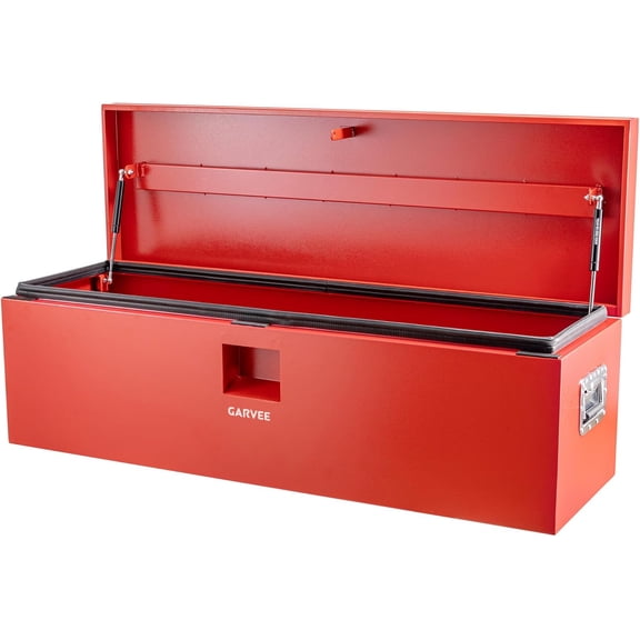 Steel Truck Tool Box 24x15x15 In Lockable Weatherproof Storage with Dual Hydraulic Lids for Pickup