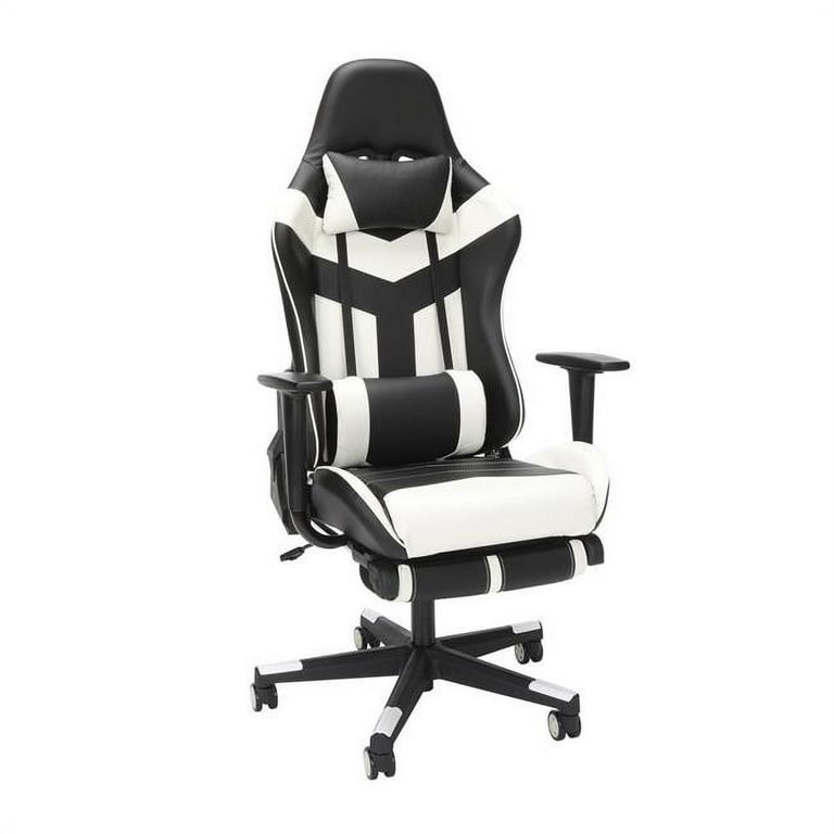 Steel Tube Frame Gaming Chair with Footrest White Walmart