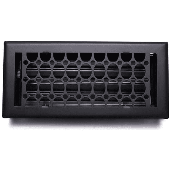 Steel Vent Cover 4"x10" All Metal Modern Floor Register By Caststo, Color Black Model- SM Oval