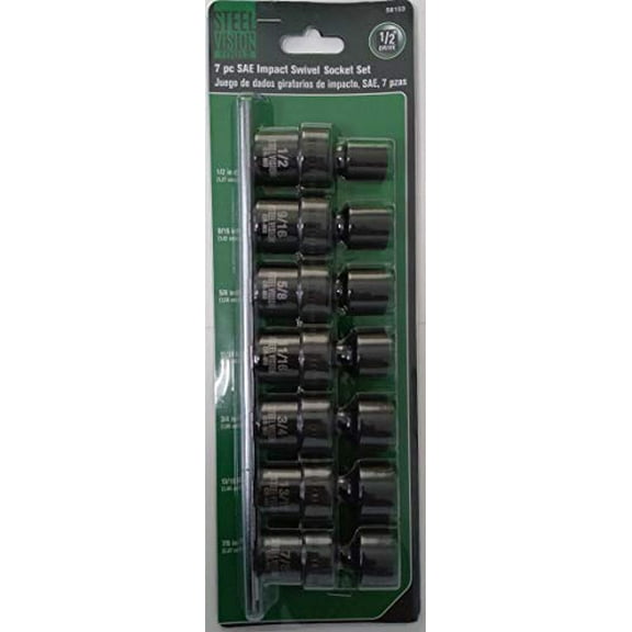 Steel Vision 58103 7pc SAE Impact Swivel Socket Set