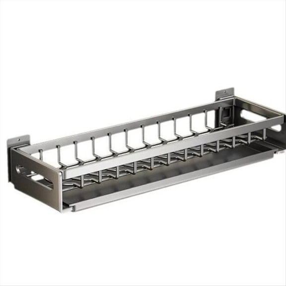 Steel Wall Mounted Dish Drying Rack with Drain Board Cutlery Rack Plate Storage Rack Multifunctional Kitchenware