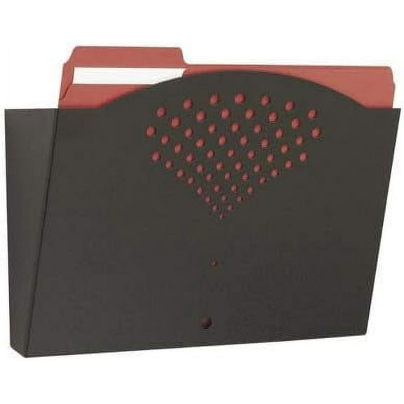 Steel Wall Pocket - 9" Height x 12" Width x 3" Depth - 1 Pocket(s) - Steel - Black