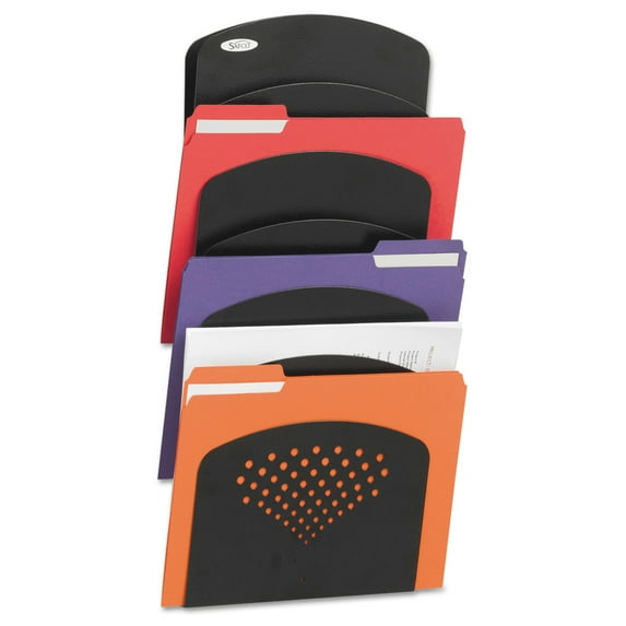 Steel Wall Rack, 7 Sections, Letter/Legal Size, 9.5" x 2" x 21.75", Black