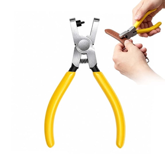 Steel Watch Band Punch Pliers with 2 mm Fixed Hole, Heavy Duty Leather Belt Hole Puncher Tool for Strap Maintenance, 150 mm Plastic Handle Design