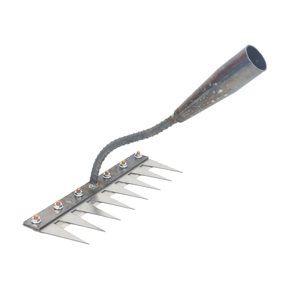 Steel Weeder Rake Detachable Tilting Hoe for Gardening and Farming Agricultural Hand Tool Ergonomic Metal Handle for Weeding and Soil Work