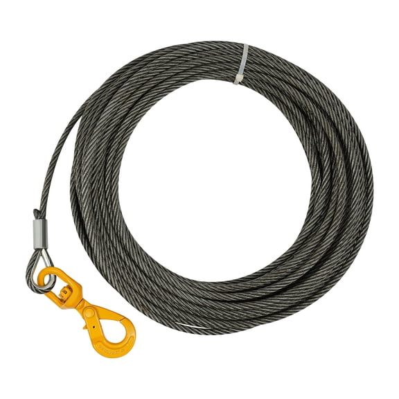 Steel Winch Cable, Wire Rope with Swivel Self-locking Hook, Wire Rope Winch Cable for Most Trailers, Off-road Vehicles, Winches, Hoists, Electric Hoists