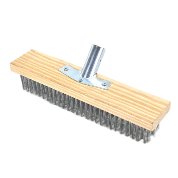 Steel Wire Broom Head Sweeping Brush Heavy Duty Outdoor Yard Brush Steel Bristles for Deck Scrub Decking Paving Patios