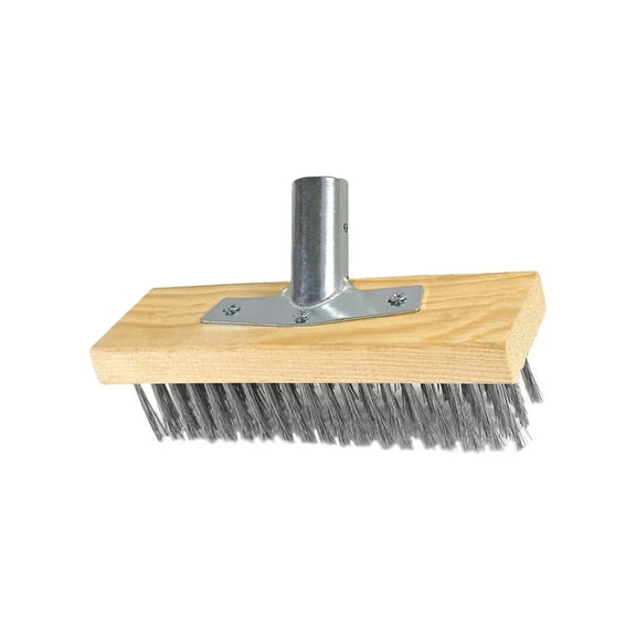 Steel Wire Broom Head Sweeping Brush Heavy Duty Outdoor Yard Brush Steel Bristles for Deck Scrub Decking Paving Patios