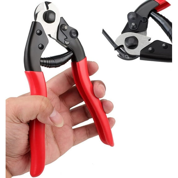 Steel Wire Cutters 7.5 Inches Wire Rope Cutters Bicycle Cable Cutter Cable Cutting Pliers Bike Brake Cutter Cable Wire Cutters For Metal Fence Ratchet Aircraft Cable
