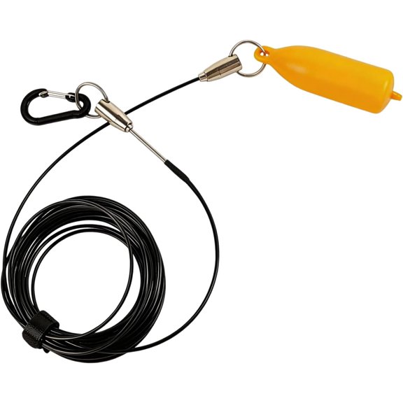 Steel Wire Fish Stringer Fish Holder for Caught Catch with High-Visibility PVC Float Wear Rope for Spearfishing & Angling Ground Plug & Stringer Set (19.7 Feet)