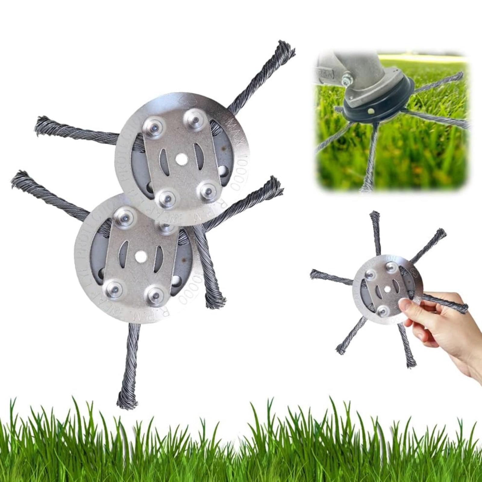 ZY&DL33 6 Inch Steel Wire Grass Trimmer Head, 2025 New Metal Weed Eater Blade, Universal Brush Cutter Head Replacement For Electric Cordless String Trimmers And Lawn Mowers