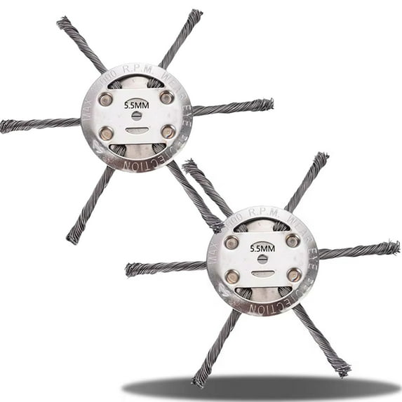 Steel Wire Grass Trimmer Head, 2025 New Unbreakable String Trimmer Replacement Head, Wire Weed Trimmer Head Weed Remover Tool, 6 Inch Steel Wire Weed Brush Cutter Trimmer Head (2, 6 Blades)