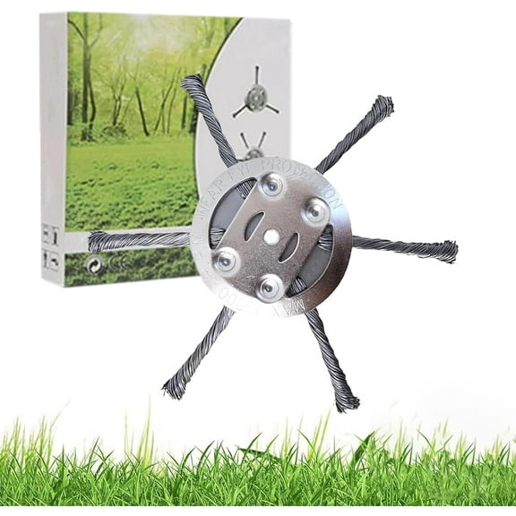 Steel Wire Grass Trimmer Head, 6 Inch SteelWire Brush Cutter Trimmer Head for WeedEater(6 Blade-6in*1).