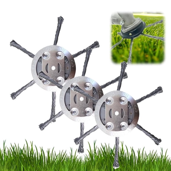 Steel Wire Grass Trimmer Head, 6 Inch Universal Steel Wire Trimmer Head for Weed Eater, Compatible with Most Lawn Mower,Tool-Free Installation 3PCS