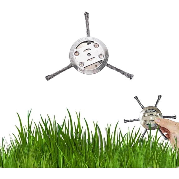 Steel Wire Grass Trimmer Head, 6 Inches String Trimmer Replacement Head for Cordless String Trimmer, Universal Steel Wire Weed Trimmer Head for Lawn, Garden, Moss Removal (3Blades)