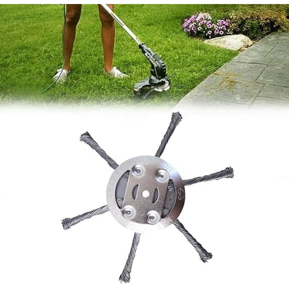 Steel Wire Weed Trimmer Head 2026 Model - 6 Inch Universal Replacement Head with 6 Blades, Indestructible Brush Cutter for Electric/Battery Powered String Trimmers (1 Pack)