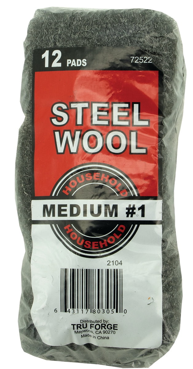 Steel Wool (12Pack) 1 Medium Grit Large Pads