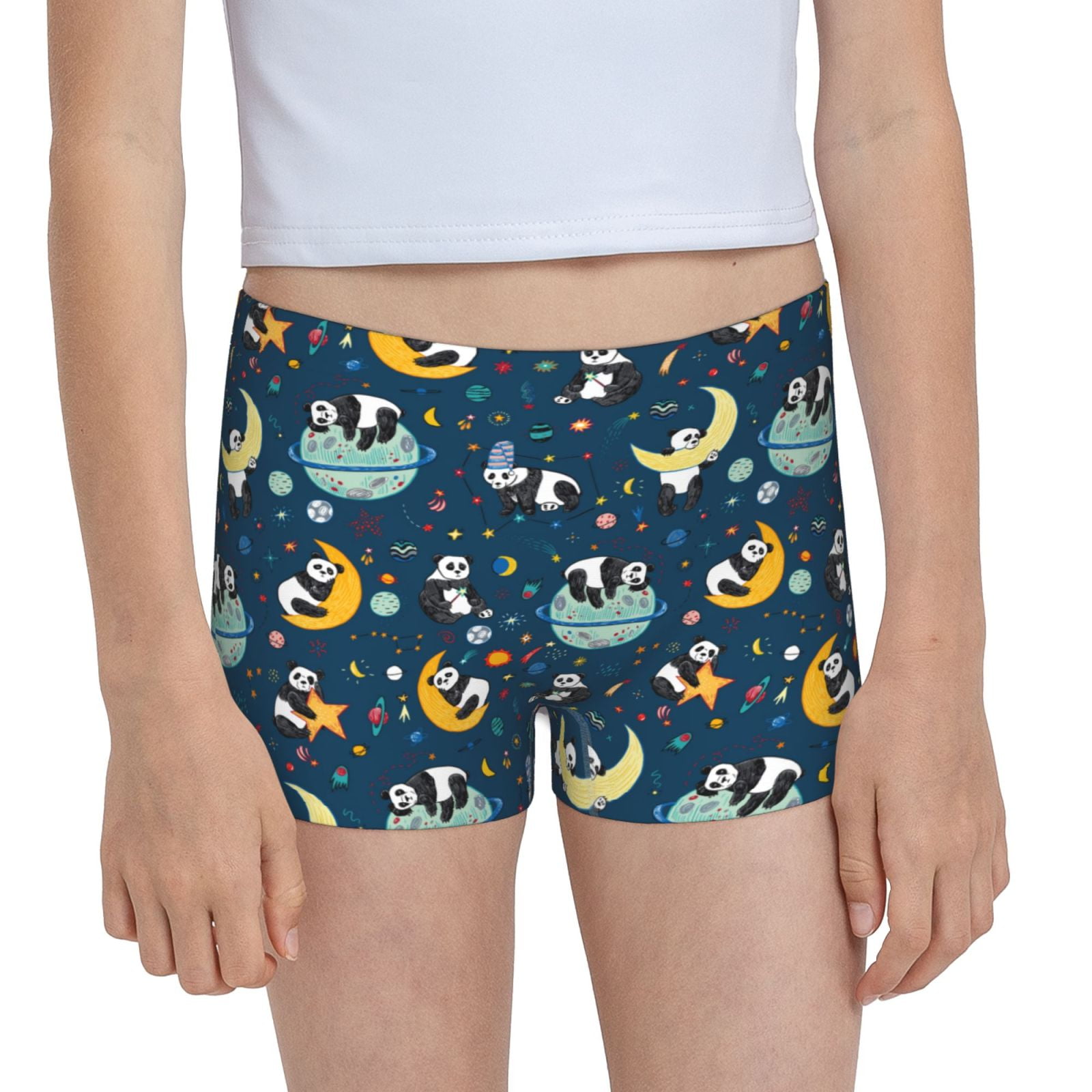 Easygdp Space Sleeping Panda Girls Hipster Cotton Underwear Little