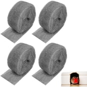Steel Wool for Mice Control,NOGIS 4 Pack of 3"x13 Ft Steel Wool,Gap Filler for House & Garage,Keep Mice Away from Holes, Siding, Pipeline, Vents in Garden, House, Hardware DIY Kit