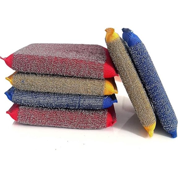 Steel Wool Microfiber Scrub Sponges Green
