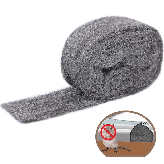 Steel Wool for Rodent Control,13FT Steel Wool Roll,Coarse Wire Fill Fabric Hole Filler DIY Kit, Wire Wool, Gap Blocker Keep Animals Away from Holes/Wall Cracks/Pipeline/Vents in Workshop/House/Garage