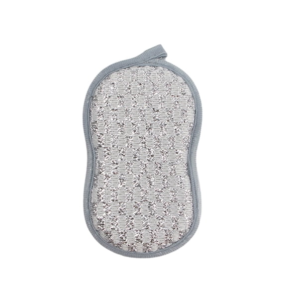 Steel Wool Scrubber Kitchen Sponges - Kitchen Dish Sponges Scrubbers, Non-Scratch Microfiber sponges for Cleaning, Pots and Pans Scrub Sponge, Gray